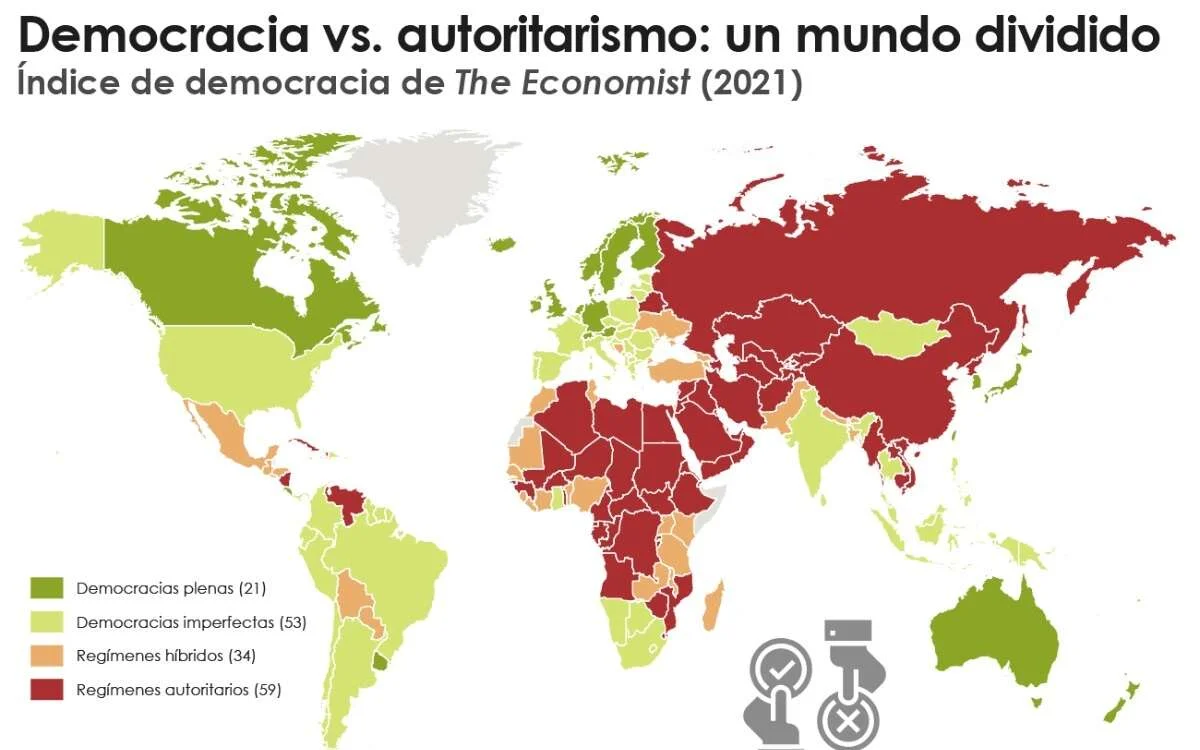 mapa indice democracia mundo 2