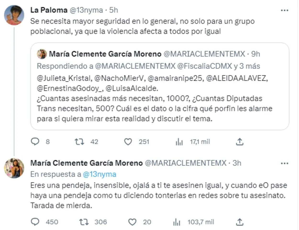 Amenaza Maria Clemente a ciudadana 2